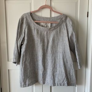 Not Perfect Linen Top “January” in Small Check